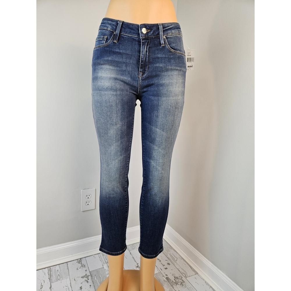 Mavi Womens Jeans 27 Alissa Petite High Rise Super Skinny Blue Stone Wash